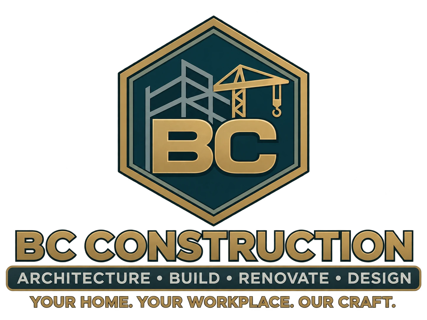 BC Construction official logo: Architecture, Build, Renovate, Design